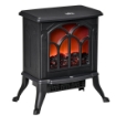 CAMINO ELETTRICO DA TERRA CON 2 LIVELLI DI POTENZA 750/1500 W, EFFETTO FIAMMA, AREA DI COPERTURA 15-20 M¦, NERO