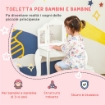 TAVOLO DA TRUCCO PER BAMBINI CON SGABELLO E TRIPLO SPECCHIO, IN LEGNO E ACRILICO, 63X40X85.5 CM, BIANCO