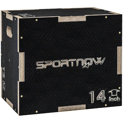 BOX JUMP PLIOMETRICO A 3 ALTEZZE IN LEGNO ANTISCIVOLO 40,5X35,5X30,5H CM NERO