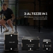 BOX JUMP PLIOMETRICO A 3 ALTEZZE IN LEGNO ANTISCIVOLO 40,5X35,5X30,5H CM NERO