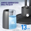 VENTILATORE NEBULIZZATORE A 3 VELOCITÀ, OSCILLAZIONE 75¦ E NEBULIZZAZIONE REGOLABILE, NERO