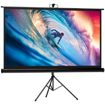 TELO PROIETTORE PIEGHEVOLE DA 84" FORMATO 16:9 CON TREPPIEDE REGOLABILE, 200X8X118 CM, NERO