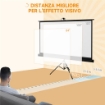 TELO PROIETTORE PIEGHEVOLE DA 84" FORMATO 16:9 CON TREPPIEDE REGOLABILE, 200X8X118 CM, NERO