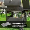 BARBECUE A GAS CON FORNELLO LATERALE TAVOLINO E ARMADIETTO IN ACCIAIO E PP 129.5X56X110 CM NERO