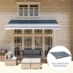 TELO DI RICAMBIO TENDA PARASOLE RETRATTILE 3X2.5M IN POLIESTERE ANTI UV 50+, GIARDINO, GRIGIO