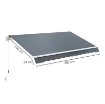 TELO DI RICAMBIO TENDA PARASOLE RETRATTILE 3X2.5M IN POLIESTERE ANTI UV 50+, GIARDINO, GRIGIO