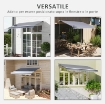 TELO DI RICAMBIO TENDA PARASOLE RETRATTILE 3X2.5M IN POLIESTERE ANTI UV 50+, GIARDINO, GRIGIO