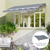 TELO DI RICAMBIO TENDA PARASOLE RETRATTILE 3X2.5M IN POLIESTERE ANTI UV 50+, GIARDINO, GRIGIO