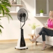 VENTILATORE A NEBULIZZAZIONE DA 3L A 3 MODALITÀ E 3 VELOCITÀ IN PLASTICA E METALLO 50X40X125 CM BIANCO E NERO