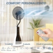 VENTILATORE A NEBULIZZAZIONE DA 3L A 3 MODALITÀ E 3 VELOCITÀ IN PLASTICA E METALLO 50X40X125 CM BIANCO E NERO