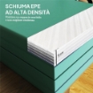 TAPPETO FITNESS PIEGHEVOLE E IMBOTTITO CON 2 MANIGLIE, IN PLASTICA ED EPE, 180X60X5 CM, VERDE E VIOLA