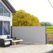 TENDA LATERALE RETRATTILE 400X160 CM CON MANIGLIA IN METALLO ALLUMINIO E POLIESTERE GRIGIO CHIARO