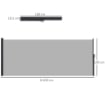 TENDA LATERALE RETRATTILE 400X160 CM CON MANIGLIA IN METALLO ALLUMINIO E POLIESTERE GRIGIO CHIARO