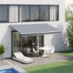 TENDA DA SOLE PER ESTERNO AVVOLGIBILE A MANOVELLA IN METALLO 295 X 245 CM GRIGIO