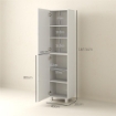 COLONNA BAGNO MODERNA CON 2 ARMADIETTI E RIPIANI REGOLABILI, 40X30X167.5 CM, BIANCO