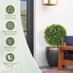 SET 2 PIANTE ARTIFICIALI DI BOSSO DA 40 CM CON PICCHETTO INTEGRATO PER INTERNO ED ESTERNO, VERDE