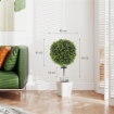 SET 2 PIANTE ARTIFICIALI DI BOSSO DA 40 CM CON PICCHETTO INTEGRATO PER INTERNO ED ESTERNO, VERDE