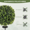 SET 2 PIANTE ARTIFICIALI DI BOSSO DA 40 CM CON PICCHETTO INTEGRATO PER INTERNO ED ESTERNO, VERDE