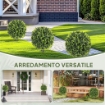 SET 2 PIANTE ARTIFICIALI DI BOSSO DA 40 CM CON PICCHETTO INTEGRATO PER INTERNO ED ESTERNO, VERDE
