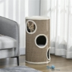 CUCCIA PER GATTI A 3 LIVELLI CON TIRAGRAFFI IN SISAL E PELUCHE, Ï38X70CM, MARRONE