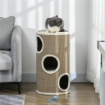 CUCCIA PER GATTI A 3 LIVELLI CON TIRAGRAFFI IN SISAL E PELUCHE, Ï38X70CM, MARRONE