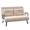 DIVANO LETTO 3 IN 1 IN TESSUTO EFFETTO VELLUTO CON SCHIENALE REGOLABILE E 2 CUSCINI, 102X73X81 CM, BEIGE