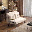 DIVANO LETTO 3 IN 1 IN TESSUTO EFFETTO VELLUTO CON SCHIENALE REGOLABILE E 2 CUSCINI, 102X73X81 CM, BEIGE