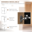 CREDENZA CUCINA IN LEGNO CON 2 ARMADIETTI A 2 ANTE E CASSETTO, 80X40X180 CM, NERO E COLOR LEGNO
