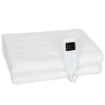 COPERTA ELETTRICA 160X140 CM CON 5 LIVELLI DI CALORE E 2 ZONE DI CONTROLLO INDIPENDENTI, IN POLIESTERE BIANCO