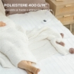 COPERTA ELETTRICA 160X140 CM CON 5 LIVELLI DI CALORE E 2 ZONE DI CONTROLLO INDIPENDENTI, IN POLIESTERE BIANCO