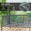 SALOTTO DA GIARDINO IN RATTAN CON DIVANO ANGOLARE MODULABILE TAVOLINO DA CAFFÈ E CUSCINI GRIGIO