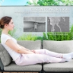 SALOTTO DA GIARDINO IN RATTAN CON DIVANO ANGOLARE MODULABILE TAVOLINO DA CAFFÈ E CUSCINI GRIGIO