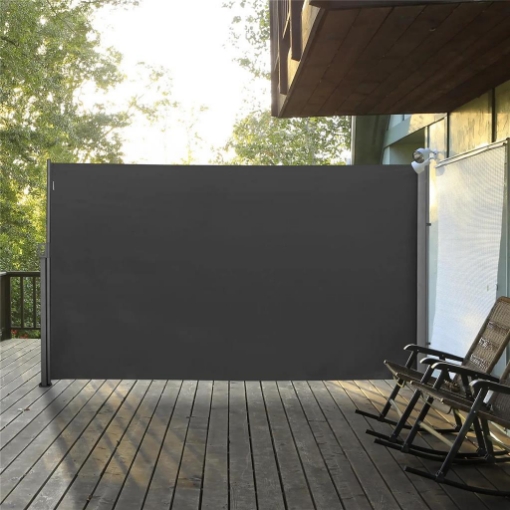 FRANGIVISTA DA GIARDINO ESTENSIBILE 3X1.8M POLIESTERE ANTI UV E ALLUMINIO GRIGIO