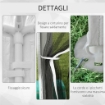 GAZEBO DA GIARDINO 4X3 M PIEGHEVOLE CON ZANZARIERA E 2 INGRESSI, IN METALLO E PE, BIANCO E NERO