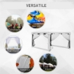 GAZEBO DA GIARDINO 4X3 M PIEGHEVOLE CON ZANZARIERA E 2 INGRESSI, IN METALLO E PE, BIANCO E NERO