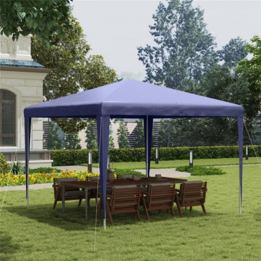 GAZEBO DA GIARDINO 3X3 M PIEGHEVOLE E PORTATILE CON COPERTURA ANTI UV BLU