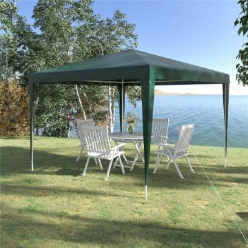 GAZEBO DA GIARDINO 3X3 M PIEGHEVOLE E PORTATILE CON COPERTURA ANTI UV VERDE