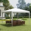 GAZEBO DA GIARDINO 3X3 M PIEGHEVOLE E PORTATILE CON COPERTURA ANTI UV BIANCO