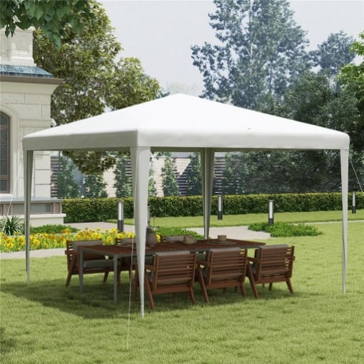 GAZEBO DA GIARDINO 3X3 M PIEGHEVOLE E PORTATILE CON COPERTURA ANTI UV BIANCO