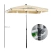 OMBRELLONE DA GIARDINO RETTANGOLARE E REGOLABILE CON PALO IN ALLUMINIO 2X1.3X2.5 M BEIGE