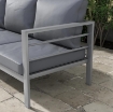 DIVANO DA GIARDINO 3 POSTI CON CUSCINI PER SEDUTA E SCHIENALE, IN ALLUMINIO, 185X66X64 CM, GRIGIO