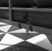 DIVANO DA GIARDINO 3 POSTI CON CUSCINI PER SEDUTA E SCHIENALE, IN ALLUMINIO, 185X66X64 CM, GRIGIO