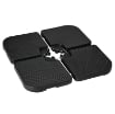 BASAMENTO PER OMBRELLONE SET 4 PEZZI IMPILABILI CON MANIGLIE INTEGRATE IN HDPE 99.7X99.7X8.3 CM NERO
