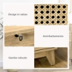 CASSETTIERA CON 4 CASSETTI E INSERTI IN RATTAN STILE BOHO, 80X35X95 CM, LEGNO NATURALE