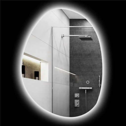 Specchio da Bagno Illuminato a LED con Colore e Temperatura Regolabile, in Vetro Temperato, 70x5x50 cm, Argento