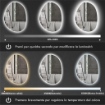Specchio da Bagno Illuminato a LED con Colore e Temperatura Regolabile, in Vetro Temperato, 70x5x50 cm, Argento