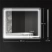 SPECCHIO BAGNO ANTIAPPANNANTE CON LUCE LED REGOLABILE, SPEAKER BLUETOOTH, PULSANTI TOUCH, 80X100 CM