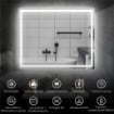 SPECCHIO BAGNO ANTIAPPANNANTE CON LUCE LED REGOLABILE, SPEAKER BLUETOOTH, PULSANTI TOUCH, 80X100 CM