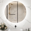 SPECCHIO BAGNO CON LUCI LED REGOLABILI, INTERRUTTORI TOUCH E DESIGN ANTIAPPANNAMENTO, Ï60 CM