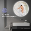 SPECCHIO BAGNO CON LUCI LED REGOLABILI, INTERRUTTORI TOUCH E DESIGN ANTIAPPANNAMENTO, Ï60 CM